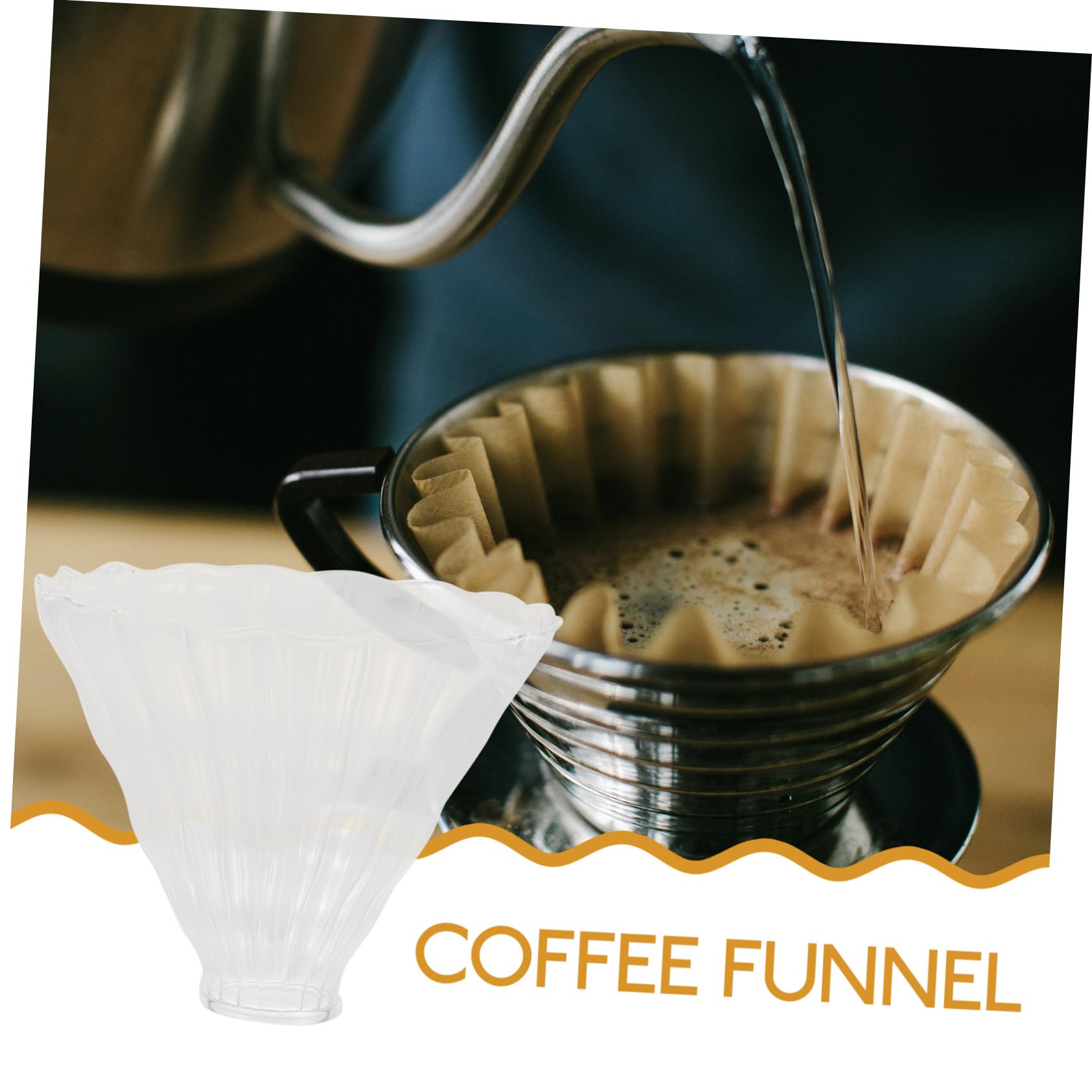 Tofficu Embudo De Vidrio Café Reutilizable Fabricante Filtros Verter Goteo De Café Filtro De Goteo Portavasos Accesorios De Café Embudo De Café 2 Piezas X 4