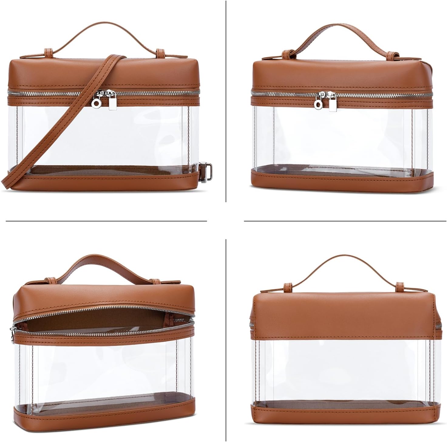 KKXIU Clear Crossbody Bags for Women Stadium Approved Vegan Leather Transparent Purses for Concerts Sports - Image 4