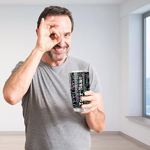 Miniatura 5 de CHICKOR Vaso de matemáticas personalizado de 20 onzas con tapa, taza de matemáticas personalizada aislada de acero inoxidable, regalos de