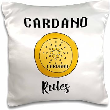 3dRose Funny Cardano Digital Currency Cryptocurrency Cardano Rules 16x16 inch Pillow Case