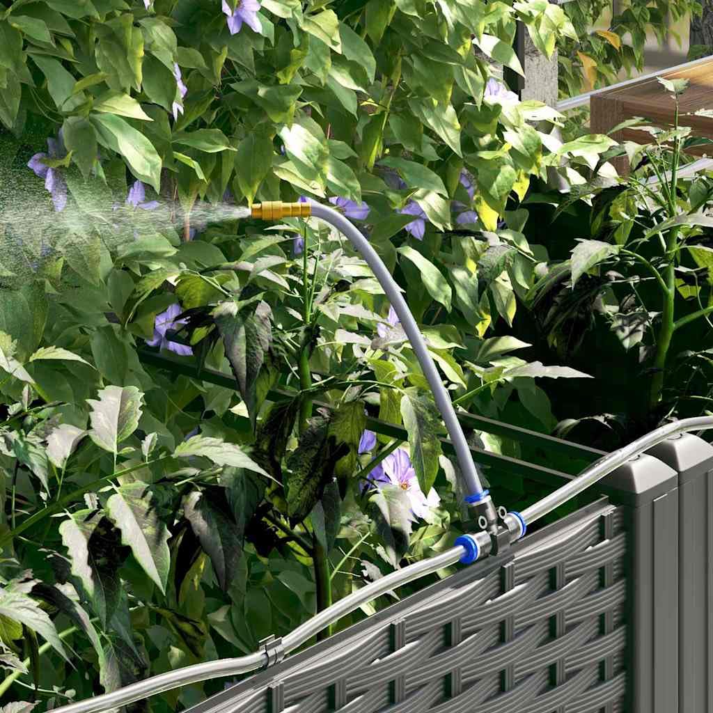 Garten-Pflanzgefäß aus schwarzem Stahl 5-teiliges Set 120x120x126 cm mit Bewässerungssystem für Balkon, Terrasse, Hochbeet und Blumenkasten ideal für Outdoor Pflanzenpflege