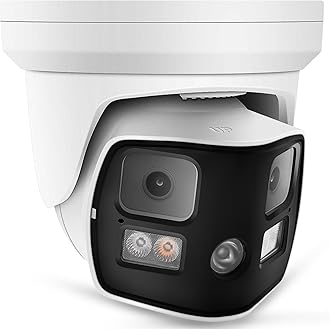 8MP 4K Dual Lens Poe IP Security Camera 180 Degree Panoramic Wide Angle, Full Color Night Vision, H.265, IP66, NDAA Compliant