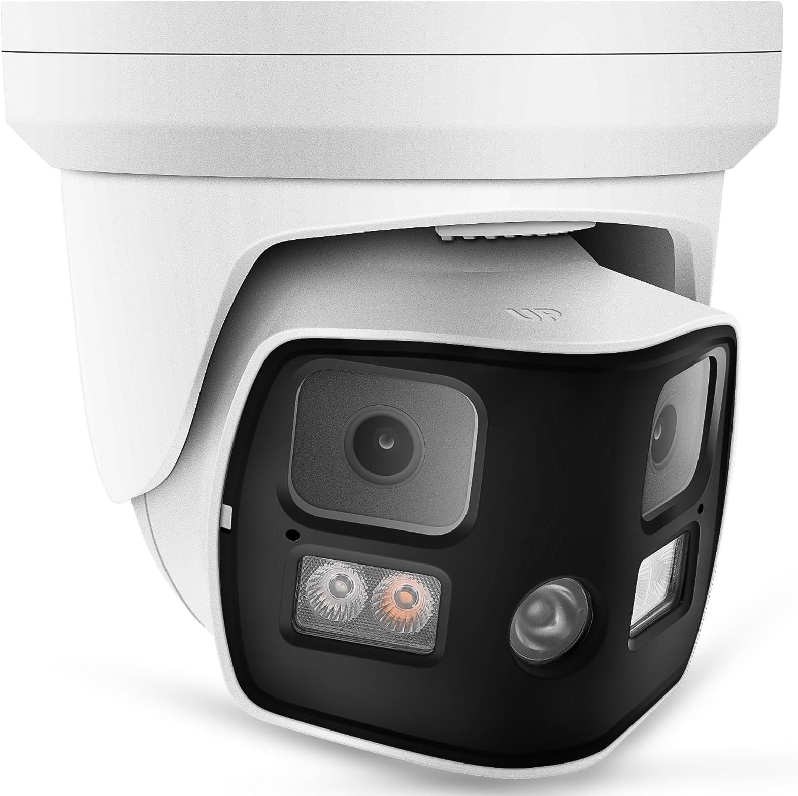 Real HD 8MP 4K Dual Lens Poe IP Security Camera 180 Degree Panoramic Wide Angle, Full Color Night Vision, H.265, IP66, NDAA Compliant