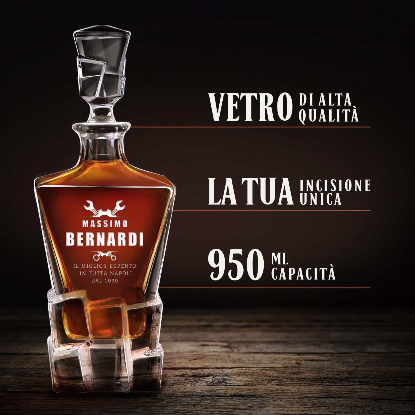 Maverton set Caraffa per whisky in vetro con 2/4/ 6 bicchieri