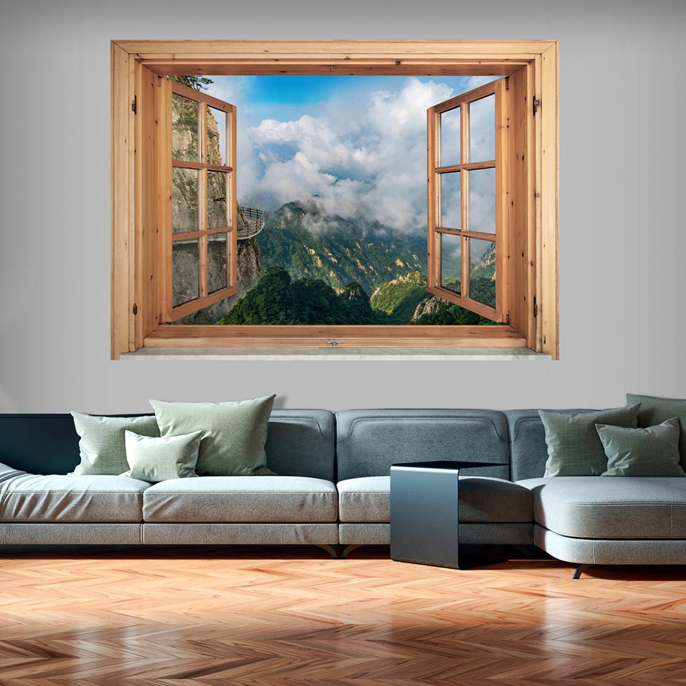 artgeist 3D Effect Wall Optical Illusion 27x20 in - Mural Poster Art Print Window View Home Decoration c-C-0116-c-a