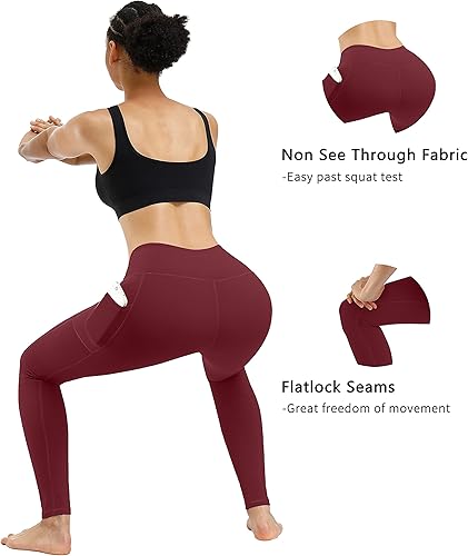 Miniatura 4 de Fengbay - Paquete de 2pantalones de yoga de cintura alta con control de abdomen y bolsillos, leggings para correr y entrenar, elásticos en