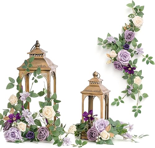 Miniatura 6 de Ling's Moment Decoración de pasillo de boda de 1.8 pies, arreglo de guirnalda de flores para centros de mesa de bodacamino de mesa floraldecoración