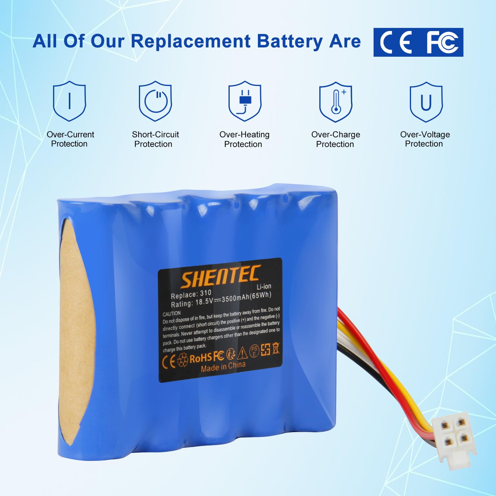 Shentec Li-ION 18.5V 3500mAh Batterie compatibles Gardena Sileno R100Li, R130Li, R160Li Husqvarna Automower 310,315, 584 82 28-01, 584 82 28-02, 584 85 28-01, 589 58 62-0