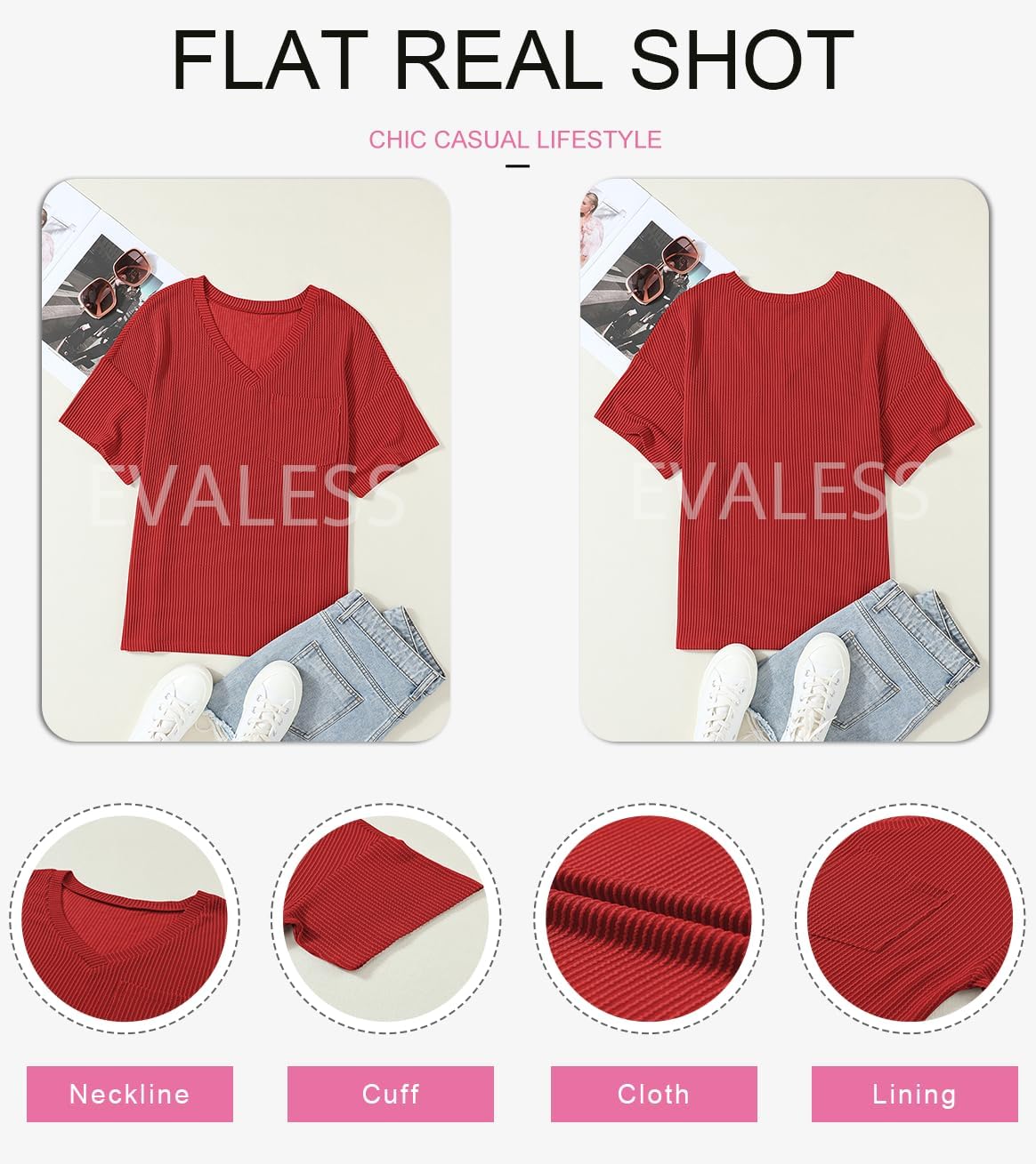 EVALESS Womens Summer Tops Oversized T Shirts Short Sleeve Blouses for Women Dressy Casual Work Outfits - Image 6