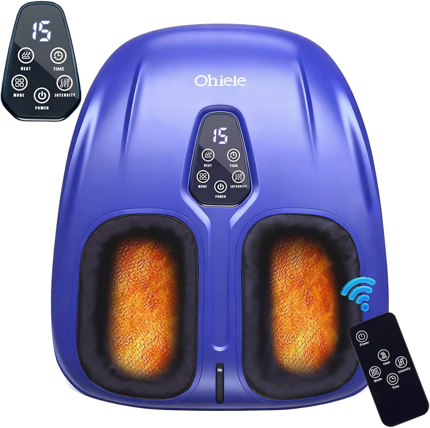 Photo 1 of Ohiele Foot Massager with Heat,Shiatsu Deep Kneading Massager for Plantar Fasciitis, Foot Massage Machine with Multi Massage Modes & Remote Control for Pain Relief(Blue Purple)