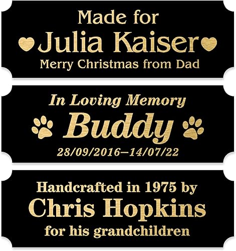 Miniatura 6 de Caramel Sweet Life Placas de nombre personalizadas, placa grabada de latón macizo, placas de trofeo grabadas, placa de nombre personalizada