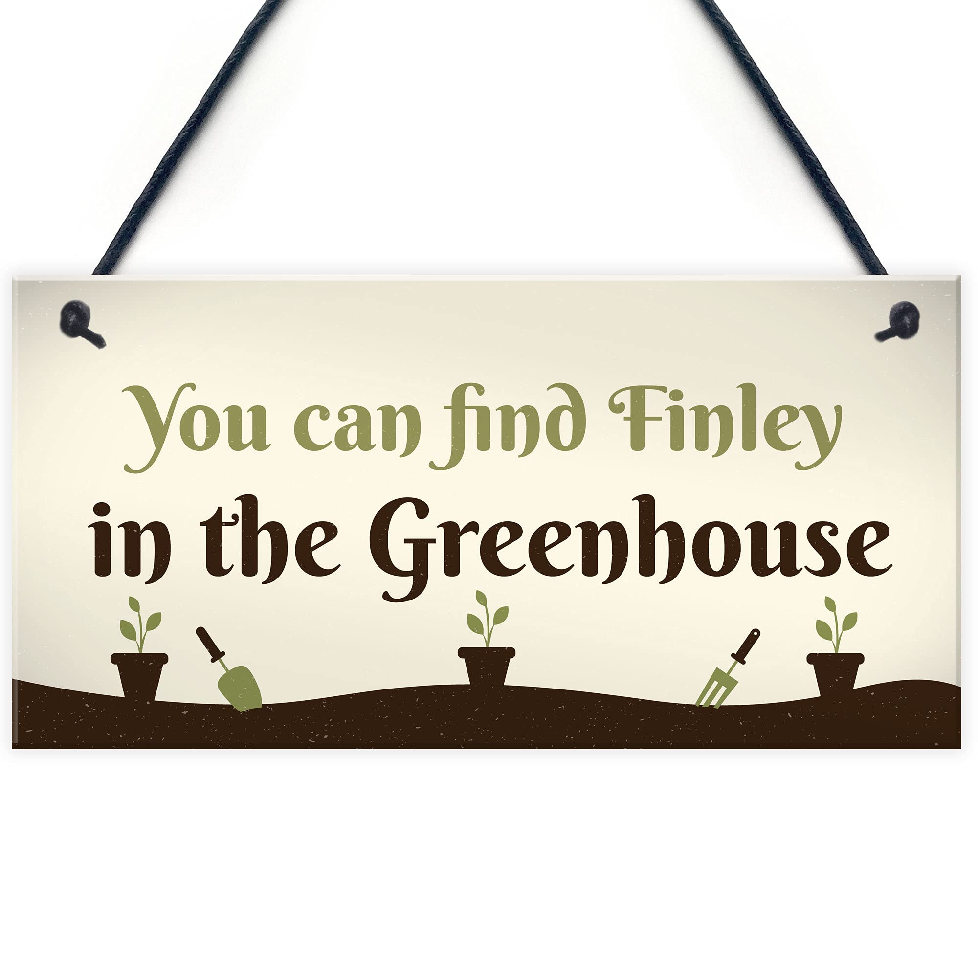 Red Ocean Find Me In The Greenhouse Personalised Wall Sign Vegetable Garden Sign