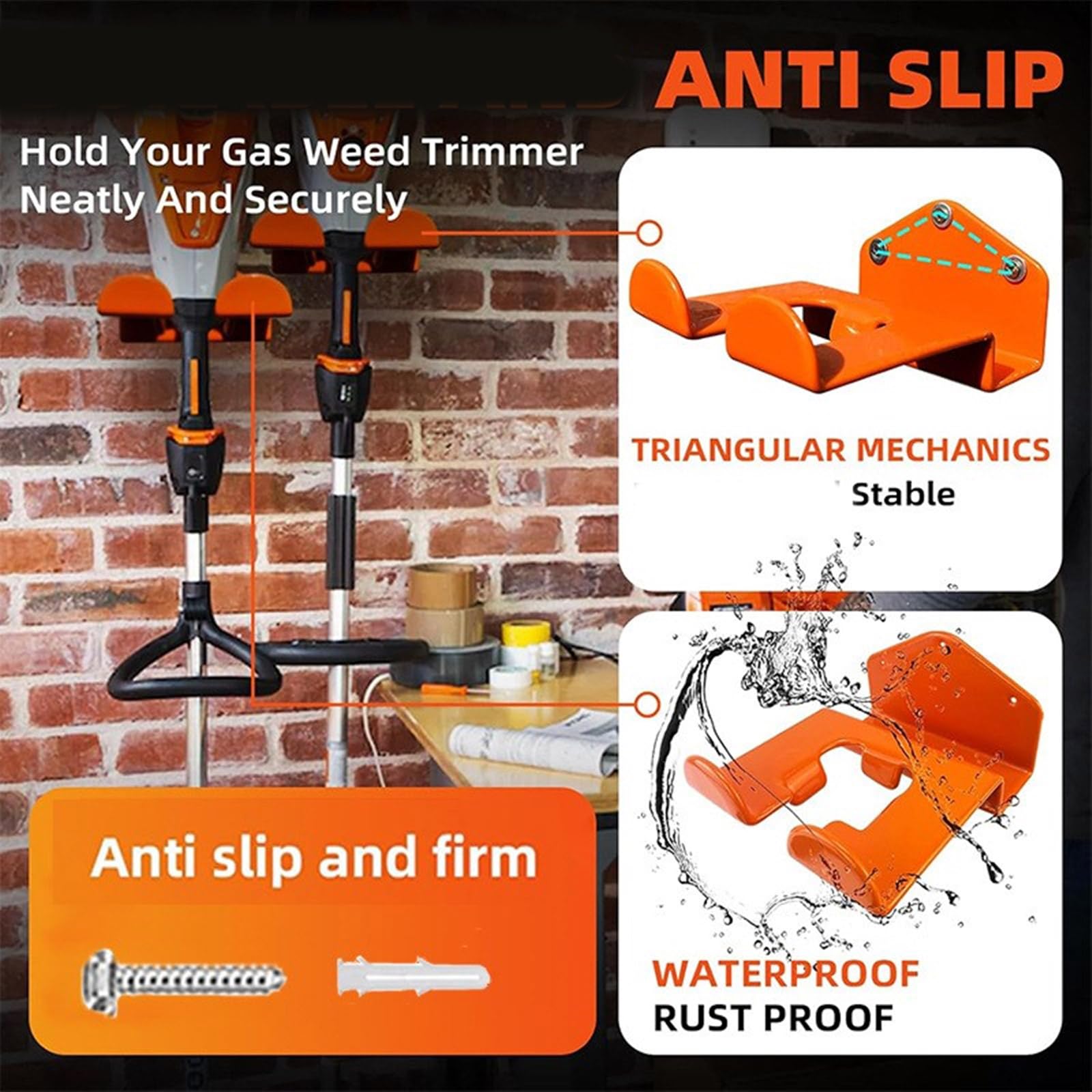 Soporte profesional para jardinero, gancho de almacenamiento de metal montado en la pared, ahorro de espacio para herramientas de paisajismo
