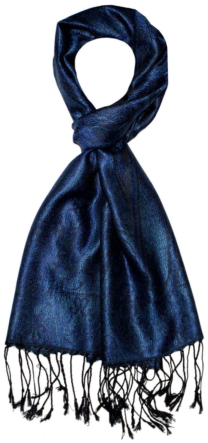 Lorenzo Cana Sciarpa di seta da uomo, 100% seta, elegante motivo Paisley tono su tono