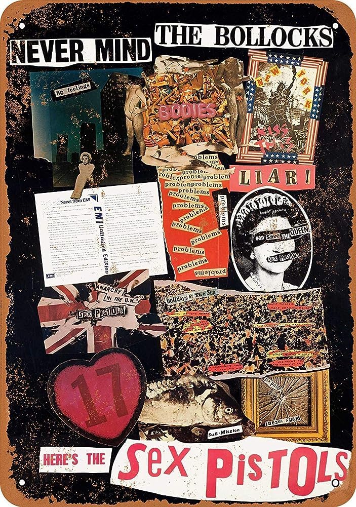 1977 Sex Pistols Never Mind The Bollocks Vintage Style Metal Poster Plaques For Funny Wall Decoration Art Sig Metal Tin Sign 8x12 inches