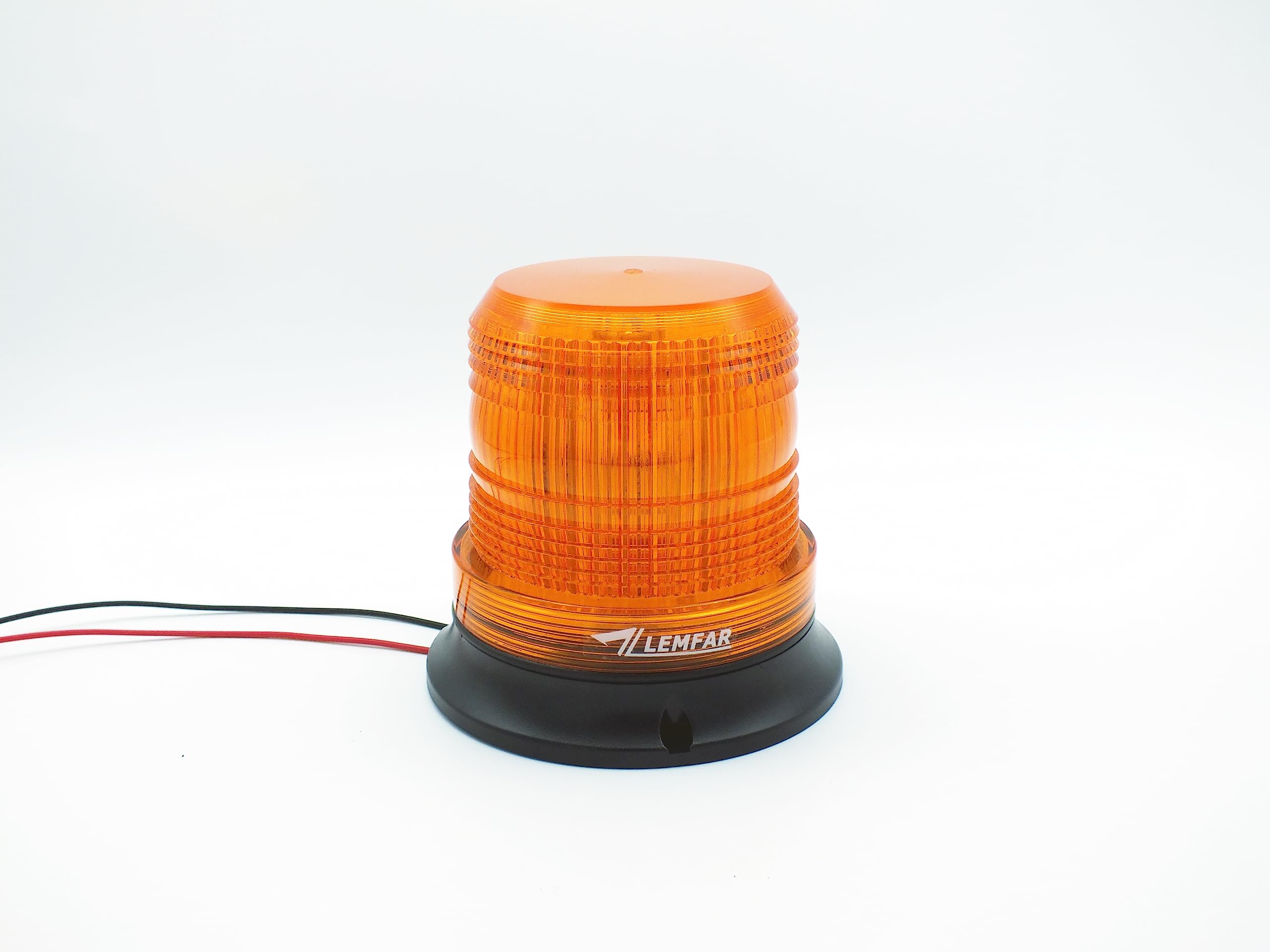 LED Amber Beacon Strobe Light - High Visibility Round Emergency Flashing Safety Warning Light - Roof Top Screw Mount DC12-80V 2pcs