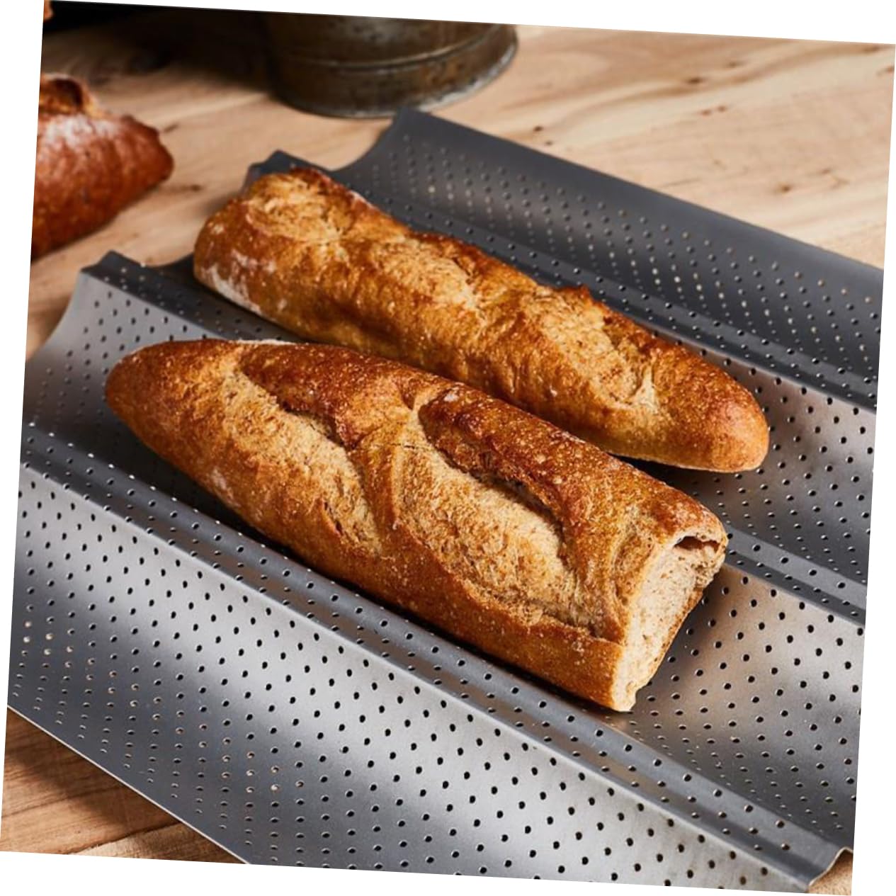 OFFSCH Baguette Baking Dish French Bread Baking Pan with Lid Non-stick and Easy to Clean