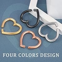 Vista 9 de LADEMAYH 2 piezas pesas para orejas estiradas, joyería corporal, ajuste mínimo de calibre 6g a 1 pulgada con estilo de corazón, aro, pájaro de acero