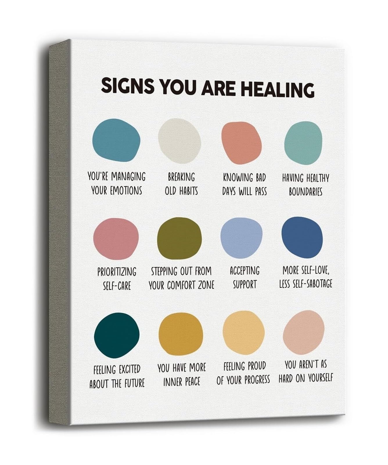 Calm Corner Decor - Set of Emotional Regulation Wall-Art Prints, Mindfulness Posters for Office, School Counselor, Bedroom, Classroom​(Framed,16x24inch(40x60cm))