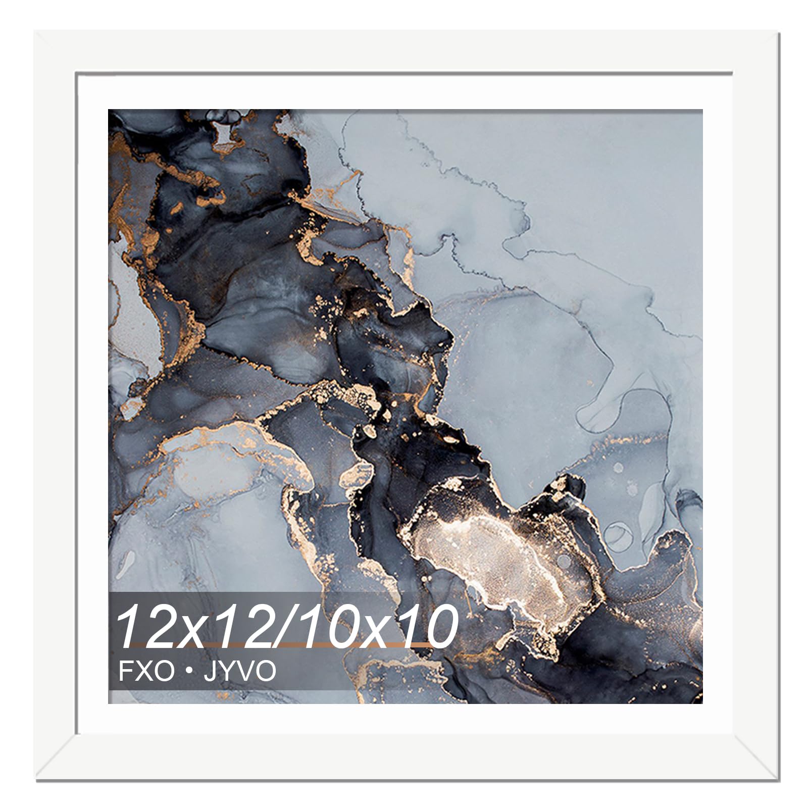 View 1 of 12x12 Frame White Display Diamond Art Painting 30x30cm with 10x10 Mat
