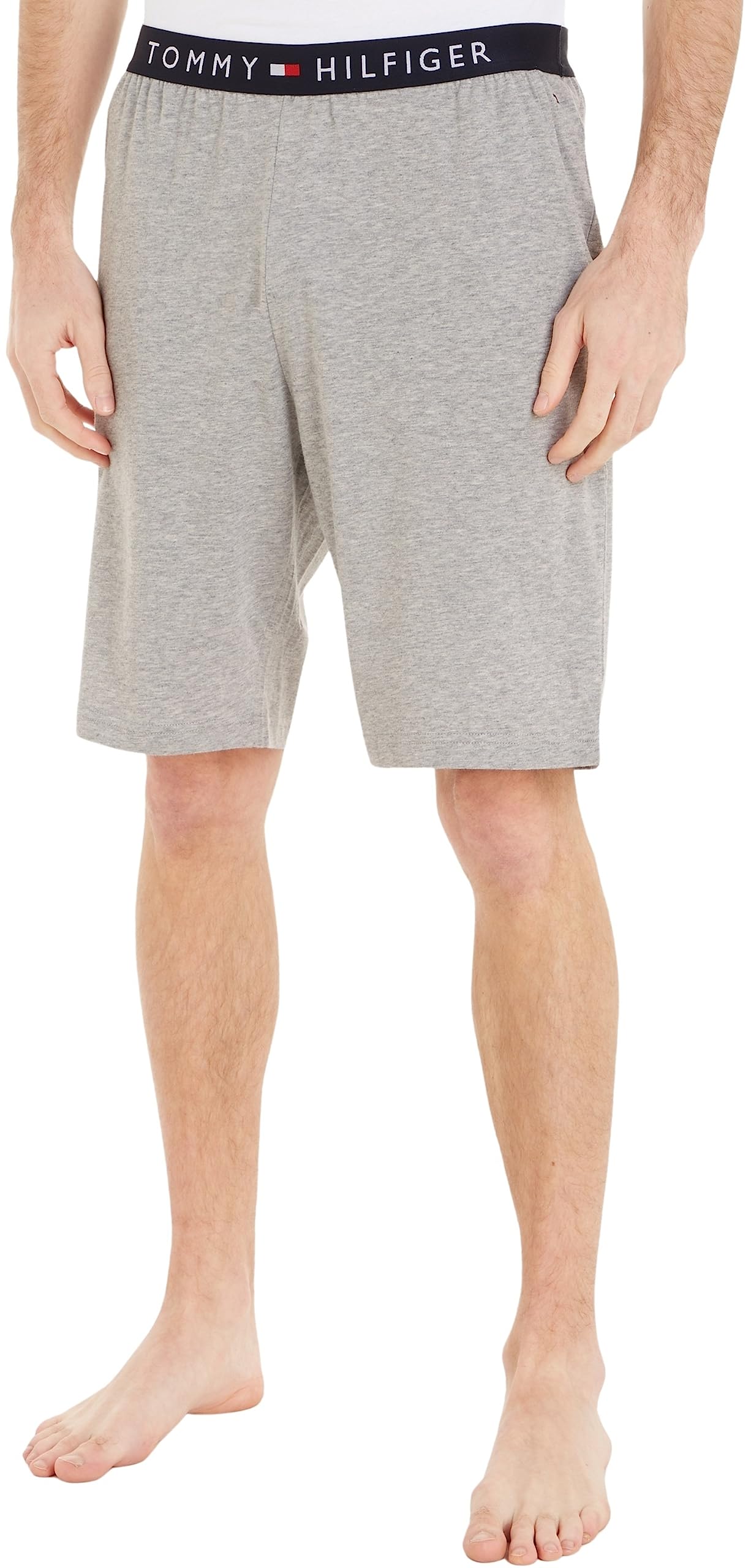 Tommy Hilfiger Men’s Jersey Shorts, Grey (Light Grey Heather), L