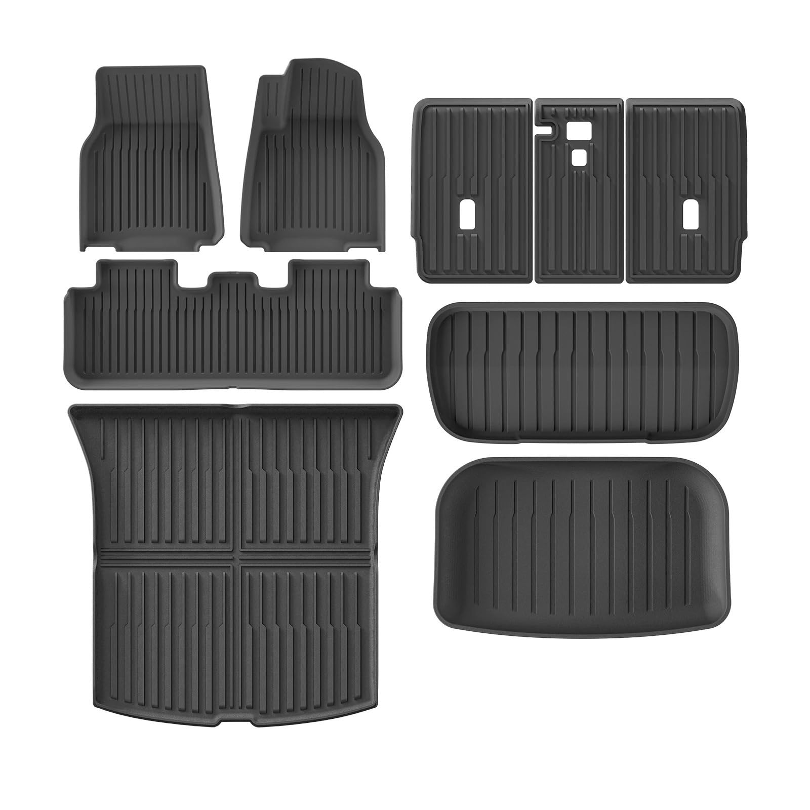 maty samochodowe Do maty do bagażnika Tesla Cargo Liner podkładka | Do Tesli Do modelu Y 5 miejsc Juniper Launch 2025 2026 Cargo Liner Pad Protectio(25MY RHD 9PCS)