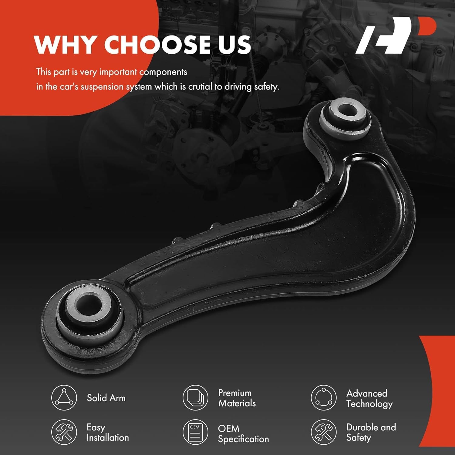 A-Premium Rear Upper Control Arm, with Bushing, Compatible with Ford Edge 2007-2010, Lincoln MKX 2007-2010