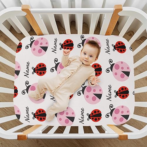 Miniatura 6 de Pack N Play - Sábanas personalizadas para bebés y niñas, paquete personalizado de elefante de girasol y sábana de juego con nombre, sábanas bajeras