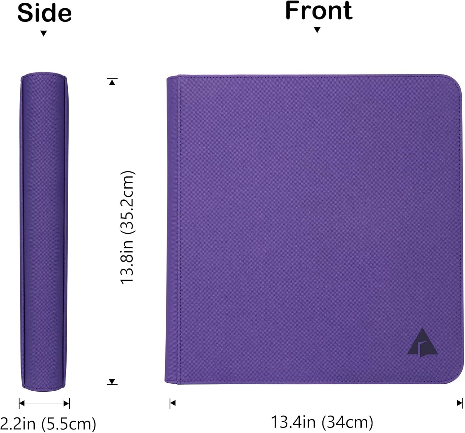 Rayvol 12‑Pocket Ringless Trading Card Binder – Holds 1104 Cards, Side‑Loading Black Pages, Zipper Album for TCG & Sports Collections -Purple