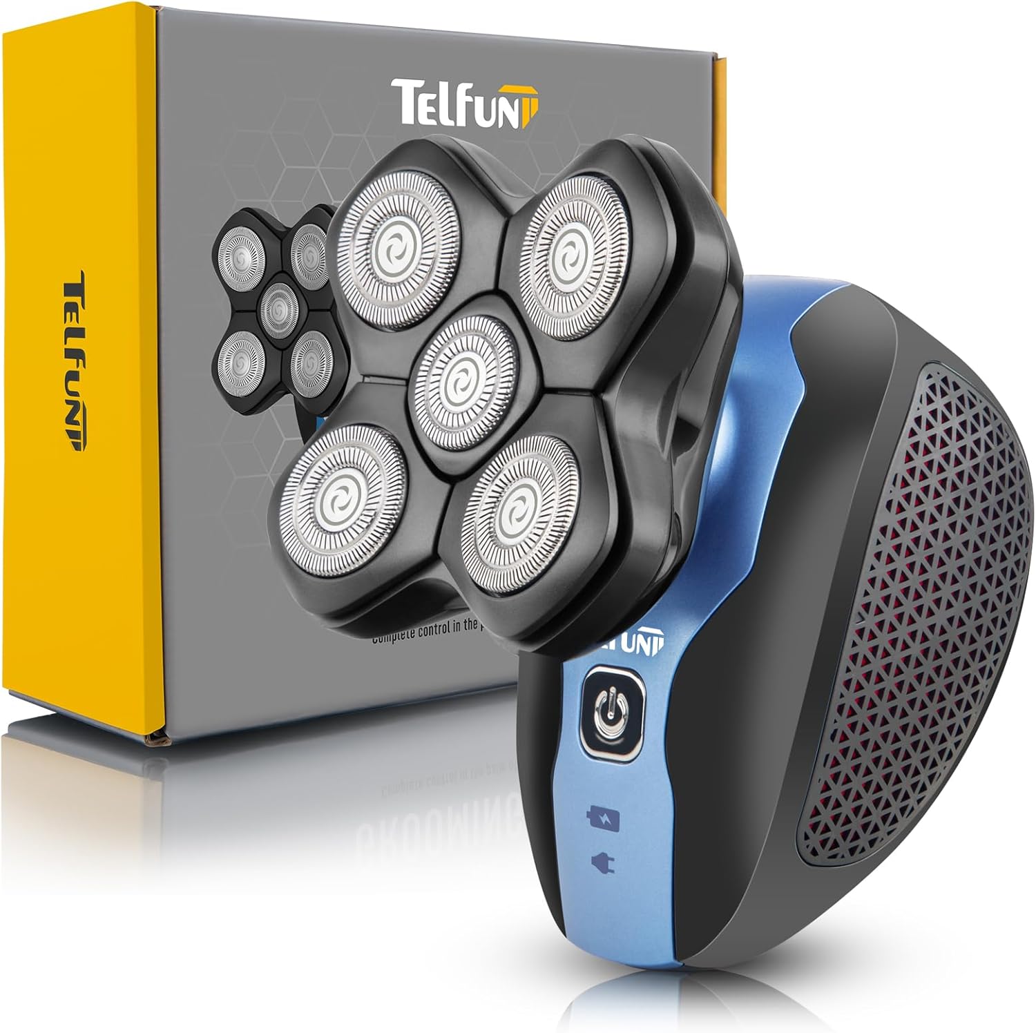 Telfun Magnetic Head Shavers for Bald Men, Cordless 5-in-1 Electric Razor for Fast Shaving- IPX7 Waterproof Wet/Dry Mens Grooming Kit – Easy Use Palm Shaver for a Smooth Bald Shave Telfun Magnetic Head Shavers for Bald Men, Cordless 5-in-1 Electric Razor for Fast Shaving- IPX7 Waterproof Wet/Dry Mens Grooming Kit – Easy Use Palm Shaver for a Smooth Bald Shave