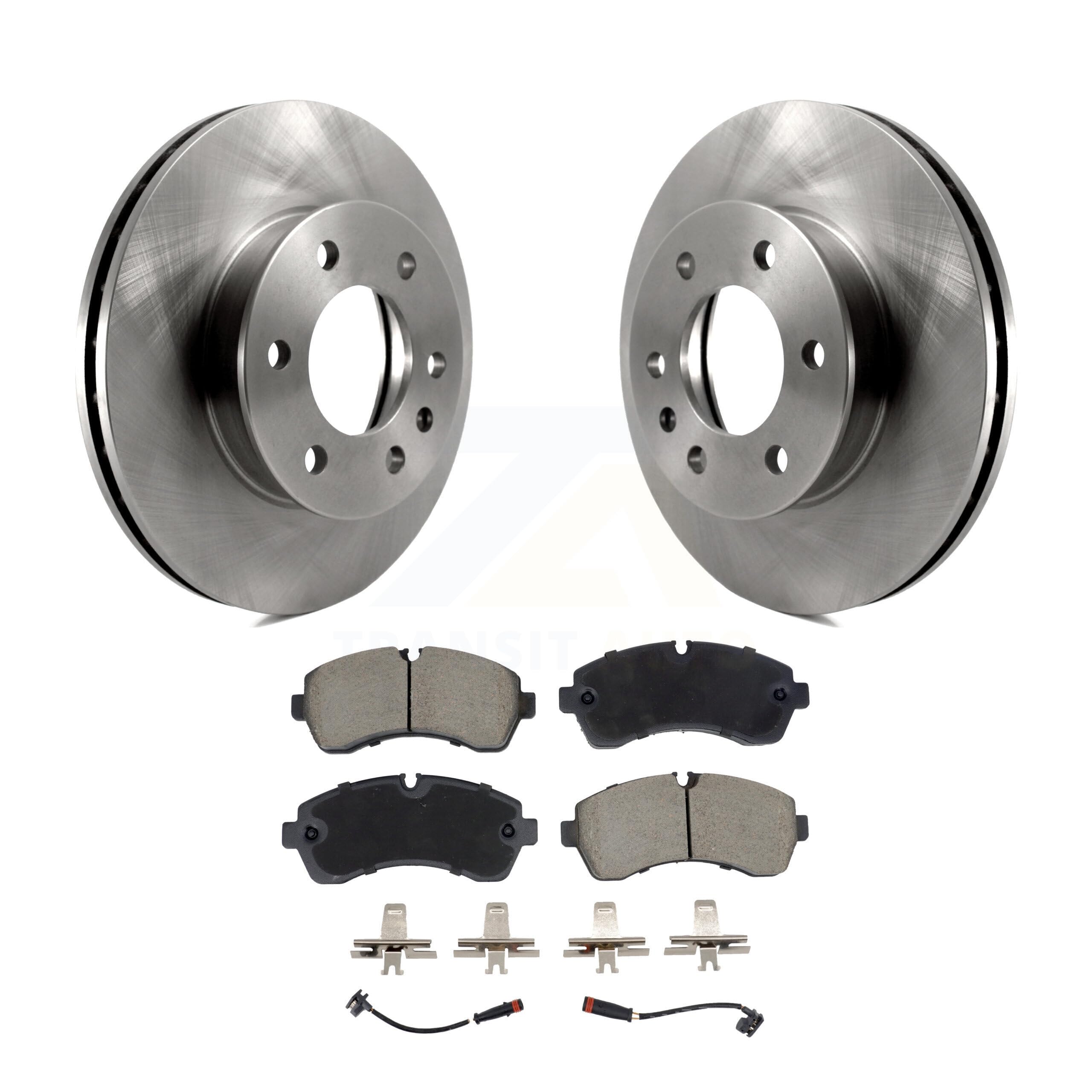 Transit Auto Front Disc Brake Rotors And Ceramic Pads Kit Replacement For Sprinter 3500 Mercedes-Benz 2500 Freightliner Dodge 1500 4500 3500XD K8C-103503