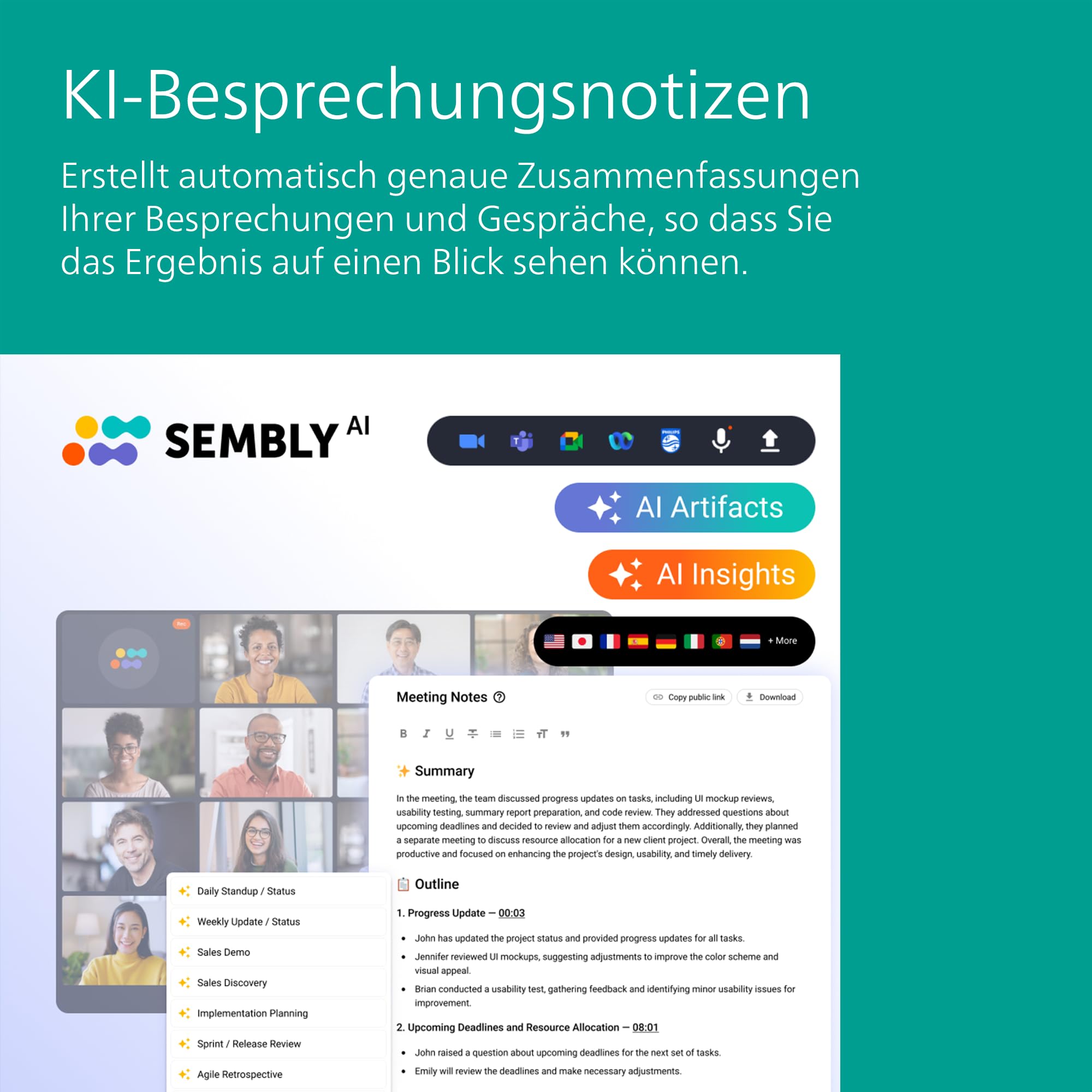 Philips DVT2015 VoiceTracer, Diktiergerät, Aufnahmegerät, MP3, HiFi Stereo, inkl. Sembly AI-Testlizenz: Transkription & KI-Zusammenfassungen
