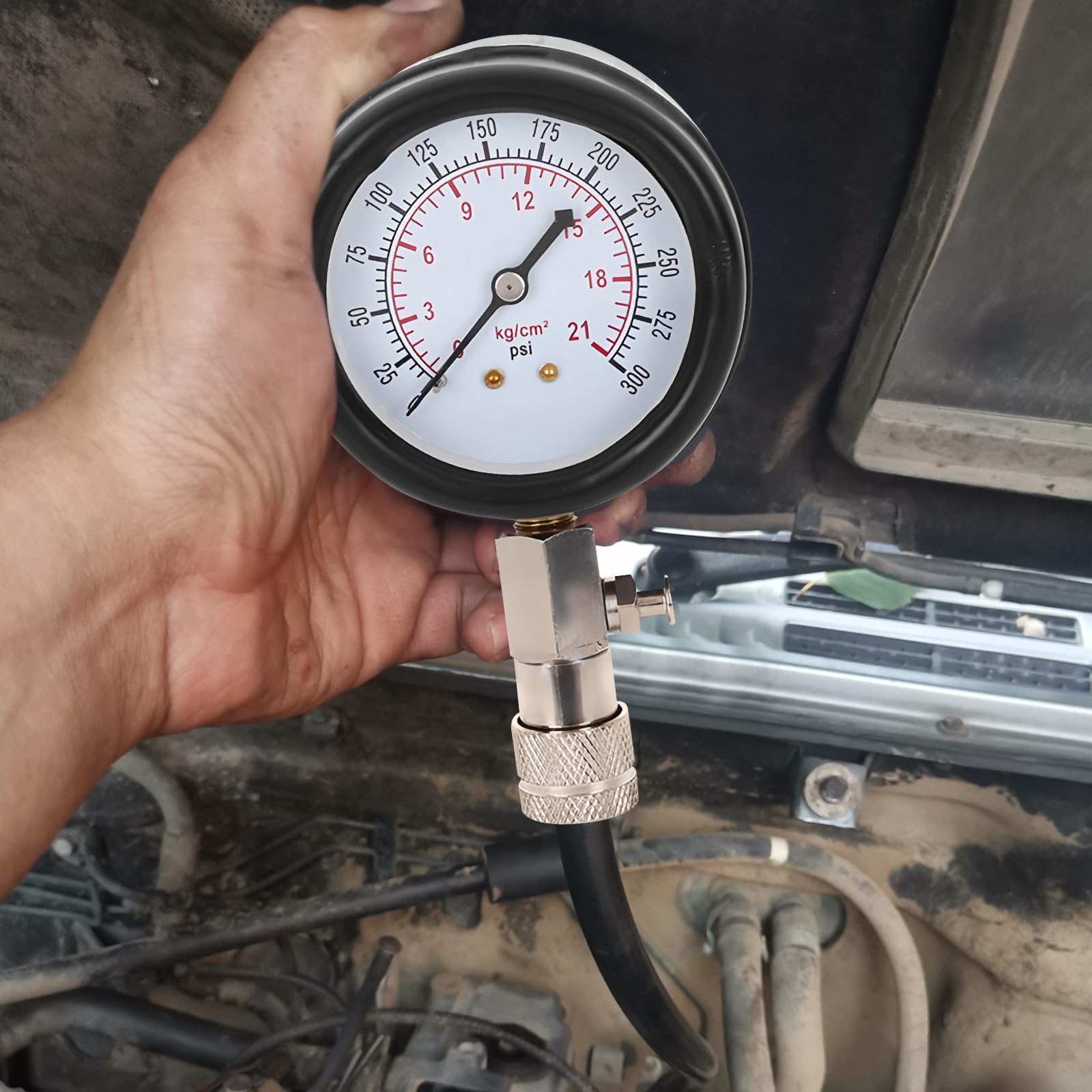 Tester di compressione, tester di compressione standard, tester di compressione per benzina, kit tester di compressione, per controllare e misurare la compressione del motore auto M10 M12 M14 M18
