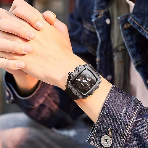 Miniatura 4 de EKINS Correa de silicona + funda para Apple Watch de 1.732 pulgadas, 1.732 pulgadas, funda resistente de metal para iWatch Series 7654SE, modificada