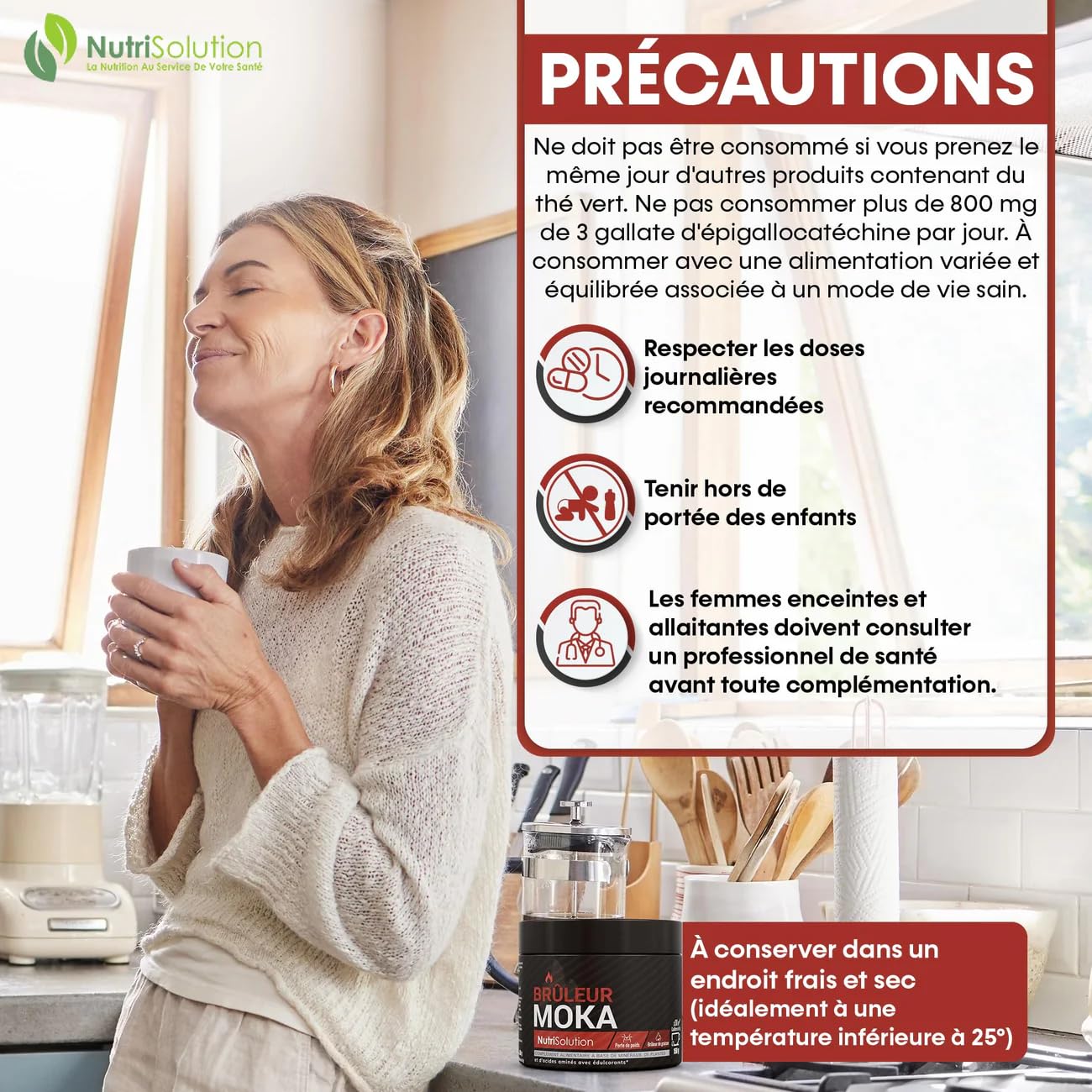 Brûleur Moka Nutrisolution Café Minceur Premium Brûle-Graisse Puissant 100% Ingrédients Naturels Végétarien Sans Gluten Sans OGM Fabriqué en France
