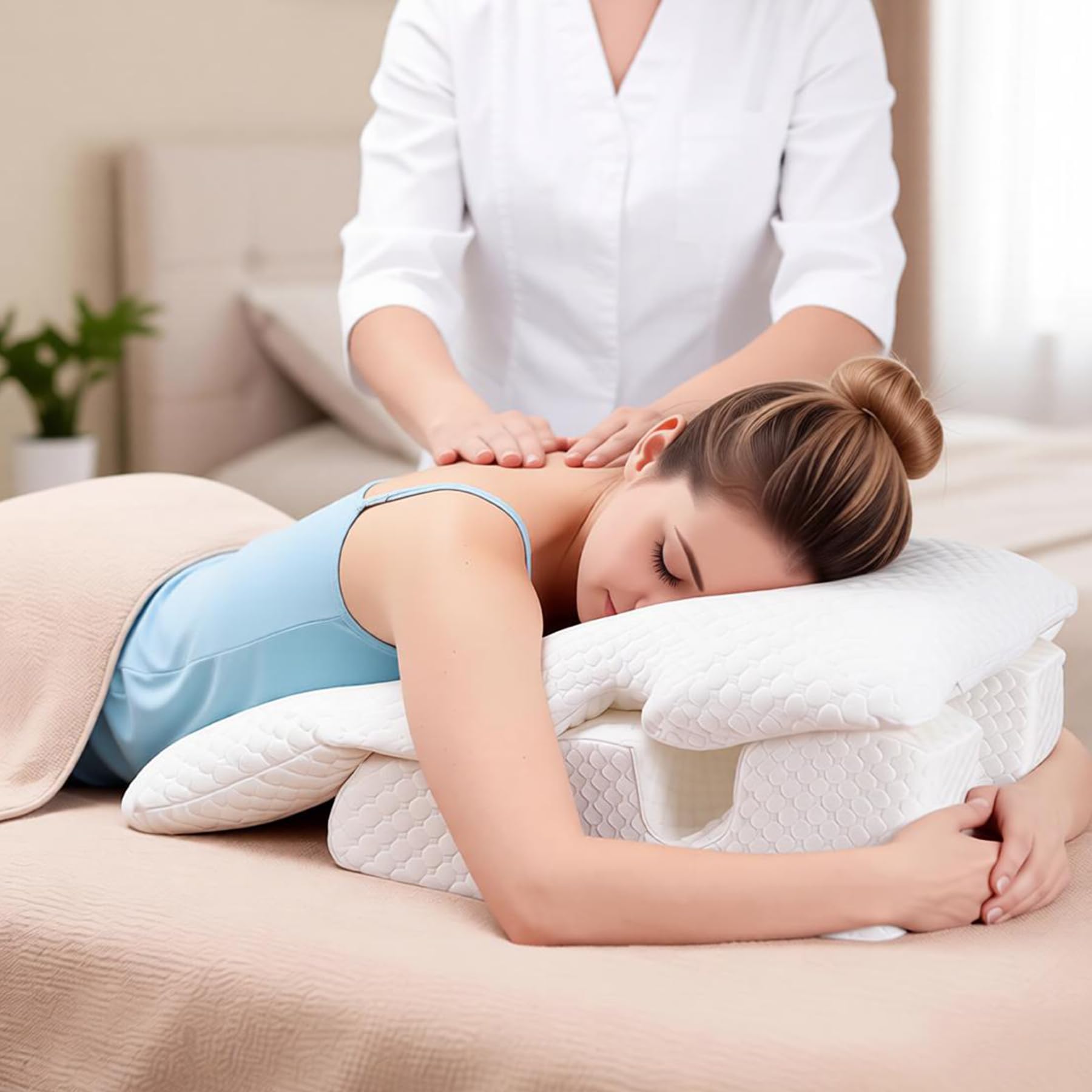 Gesichtskissen nach Augenoperation, Massage Kopfstütze mit Loch für Bett
