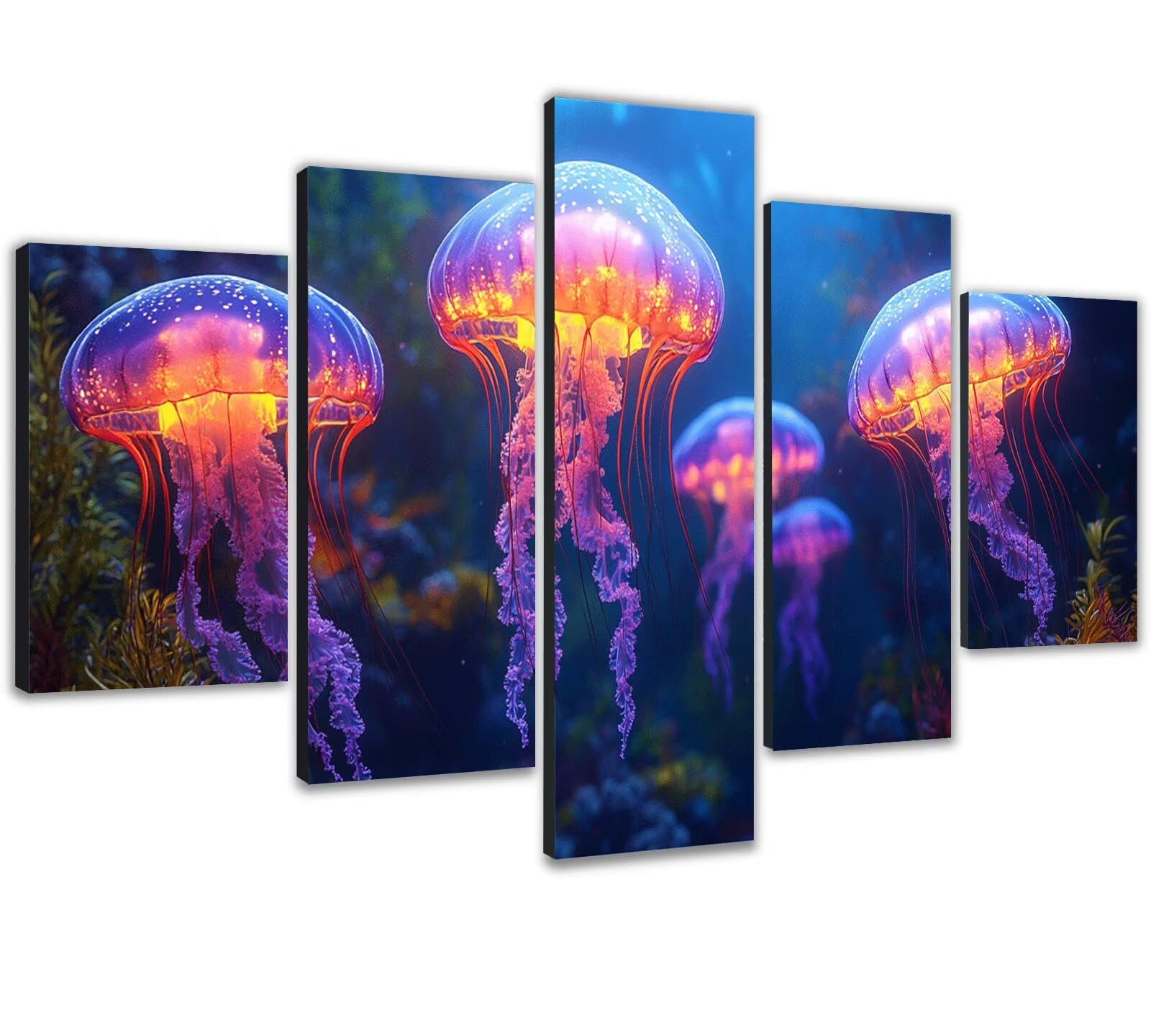 Duża sztuka diamentowa dla dorosłych, 5 sztuk 100 x 200 cm / 39 x 79 cali 5D, obraz diamentowy, meduza, DIY, pełne wiercenie, cekiny, kryształ, zestawy artystyczne, do malowania po numerach, dla