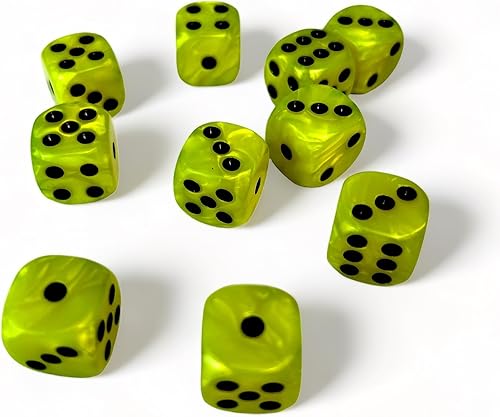 Vista 7 de Luck Lab Paquete de 10 dados D6 – Dados acrílicos para juegos de mesa y juegos de mesa RPG MTG DND (perla morado)