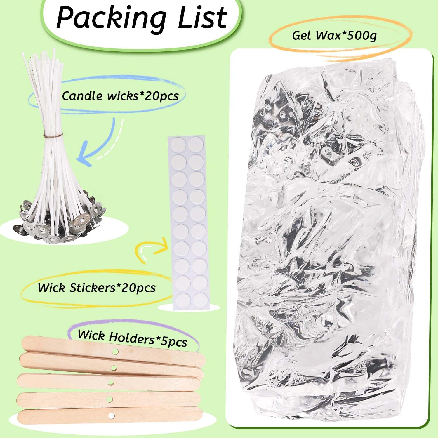 Clear Wax for Candle Making-DIY Aromatherapy Candle Making Gel raw Materials, can add Dried Flowers/Fragrance, smokeless Safe Candle Materials, Birthday Christmas Gift Decoration (Transparently) thumbnail