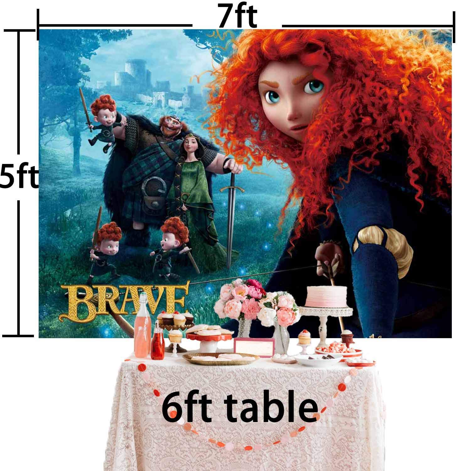 Brave Backdrops Princess Merida Banner Brave Theme Birthday for ...