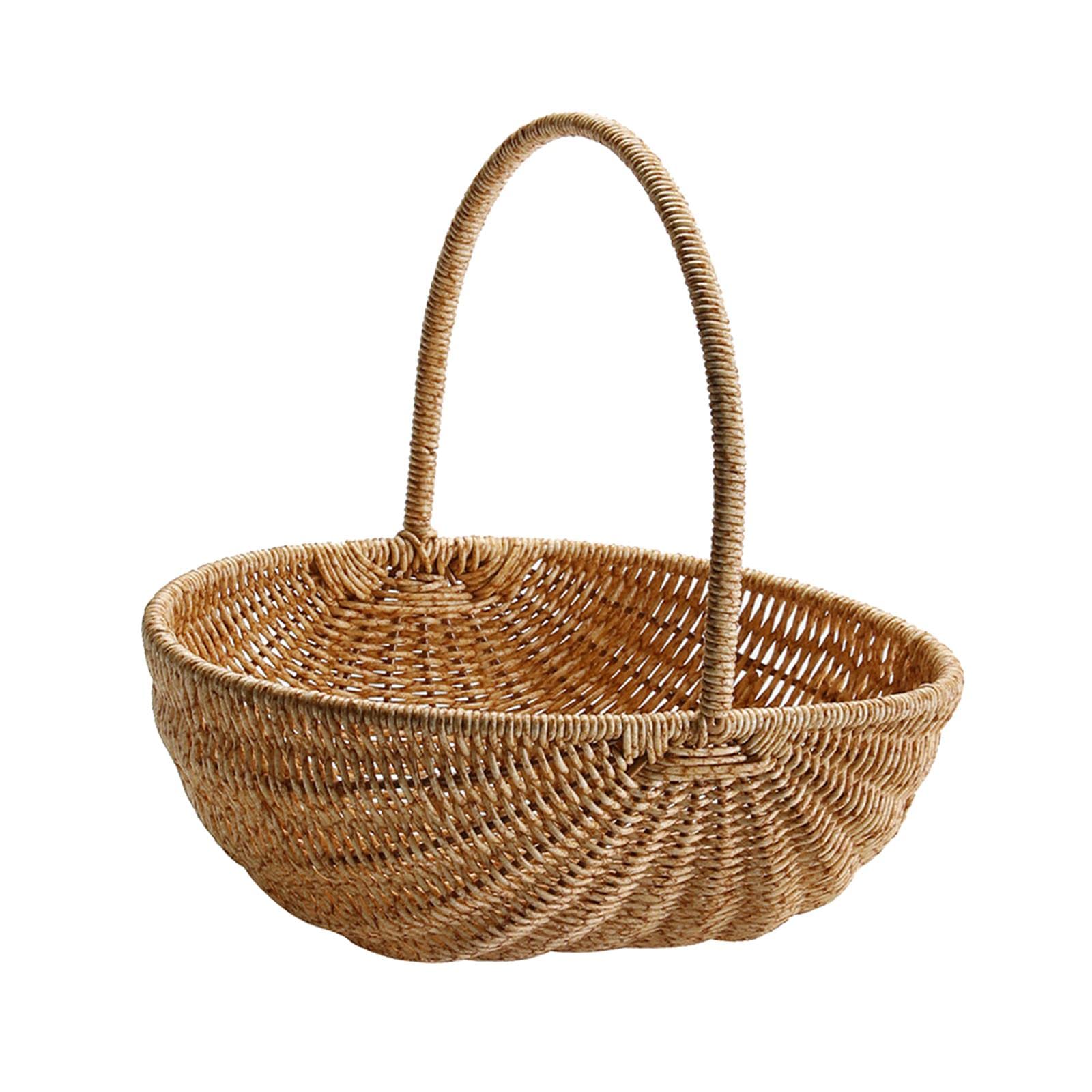 Cesta Multiusos De Ratán Para Frutas Y Picnic