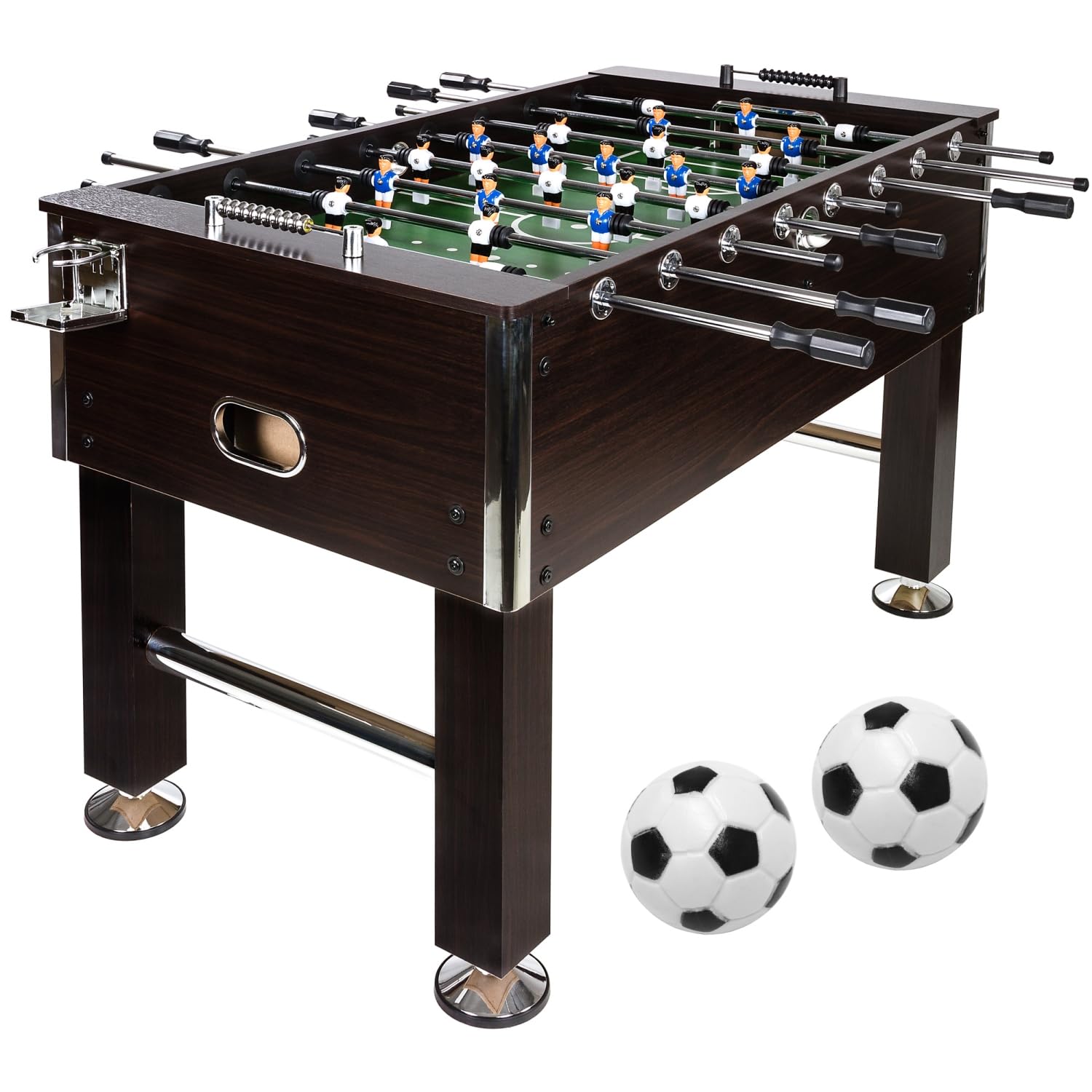 GAMES PLANET Kickertisch Leeds in 6 Farben, Tischfußball, Tischkicker, inkl. 4 Bälle + 2 Getränkehalter, ca. 60kg