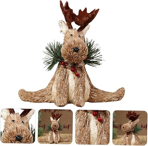 Miniatura 7 de Abaodam Adornos de alce de Navidad, figura de alce de Navidad, decoración de chimenea, decoración de reno, adorno de Navidad, decoración de mesa de