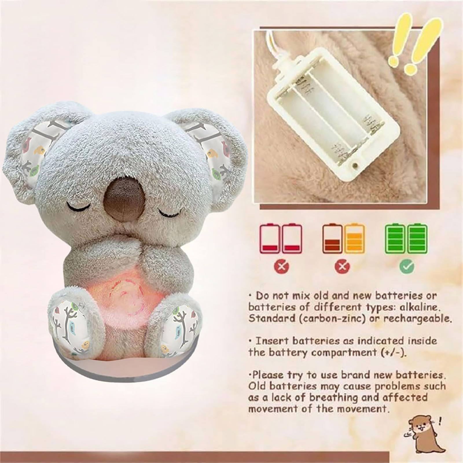 Genérico Koala 2026 Jouet anti-stress pour soulager l'anxiété pour bébé avec musique lumières et mouvements de respiration Aide au sommeil 1