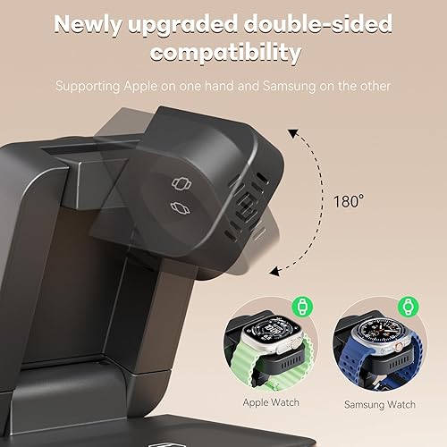 Miniatura 7 de Cargador inalámbrico 3 en 1, estación de carga plegable para Apple Samsung, soporte de carga magnético, estación de carga rápida de 15 W