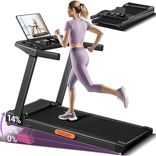 UMAY Fitness Treadmill with 20% Manual/Auto Incline, 42.5"×16.1" Extra-Wide Running Belt, 400LB Capacity, 3.5HP Motor & 8.7 MPH Speed for Home Workouts