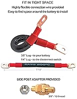 Vista 3 de Interruptor de Desconexión de Batería Remoto de Poste Lateral de 3/8", Interruptor de Corte de Batería de 12V para Automóvil, Camión, Casa Rodante