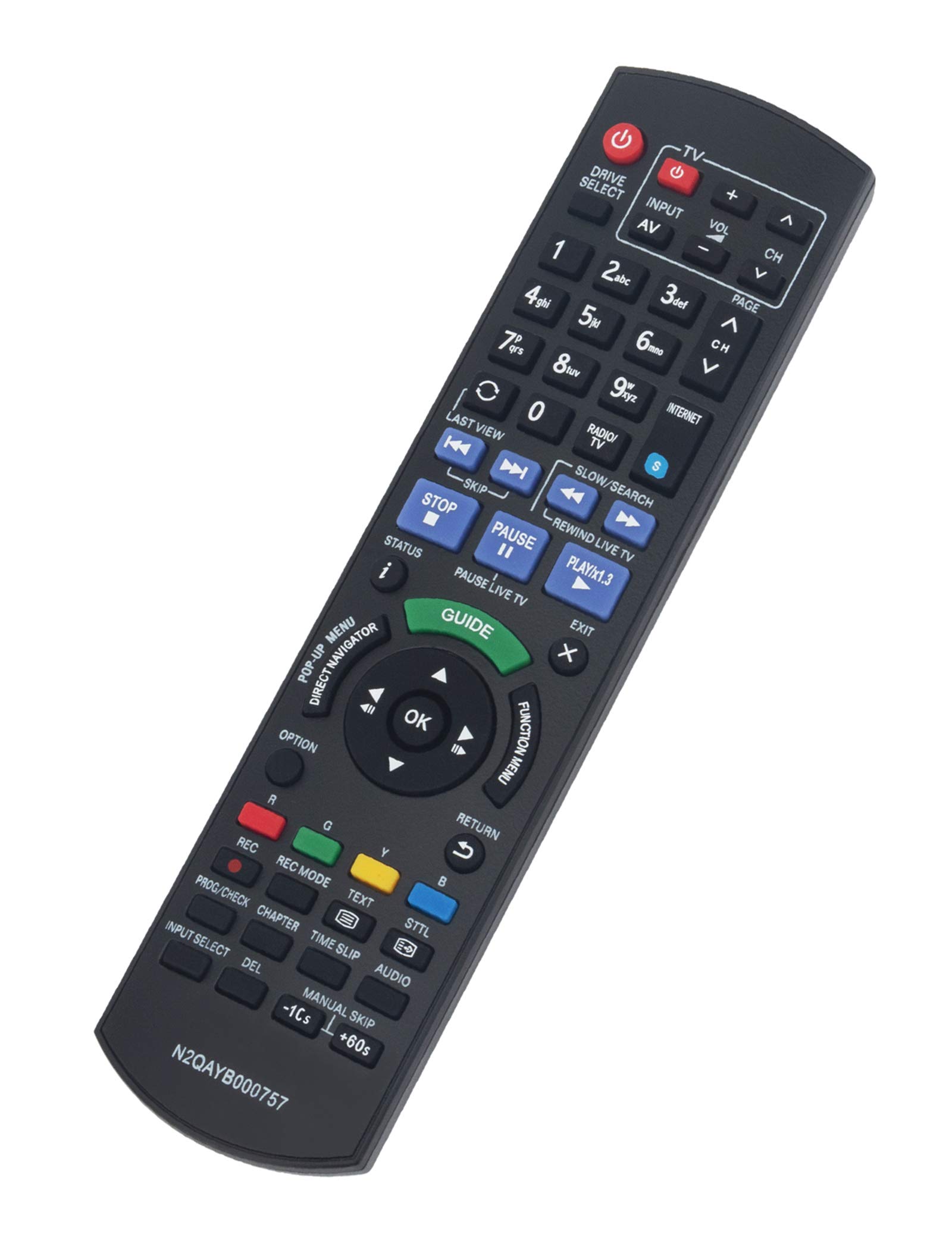 Amazon.com: N2QAYB000757 Replaced Remote fit for Panasonic Blu-ray