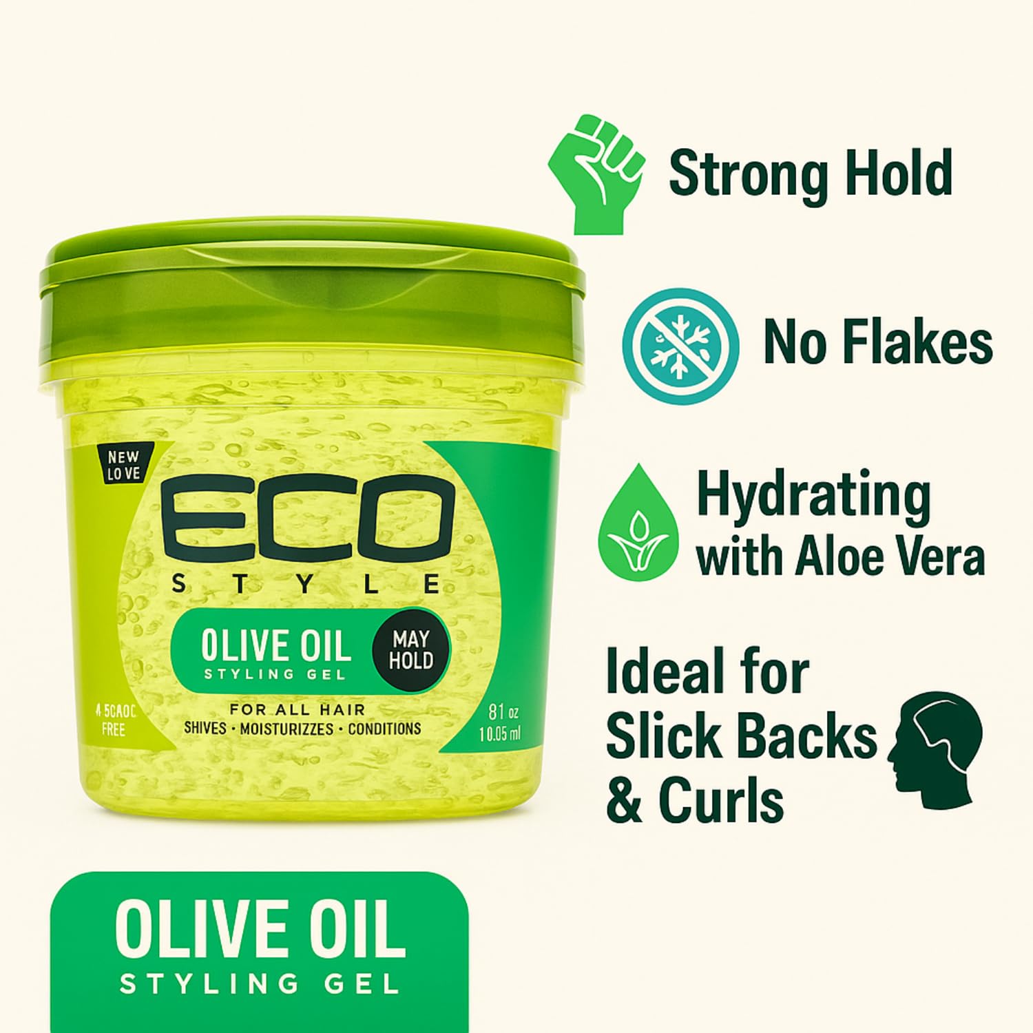 Styling Gel Bundle Eco Styler Gel & Edge Control Set | Perfect Curl & Slick  Back