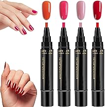 4 Pcs Nail Polish Pens Uk for Poli-sh-ey, Nail Pens Uk Easy Application Diy Nail Nail Varnish Pens For Girls Ideal For At Home Manicure